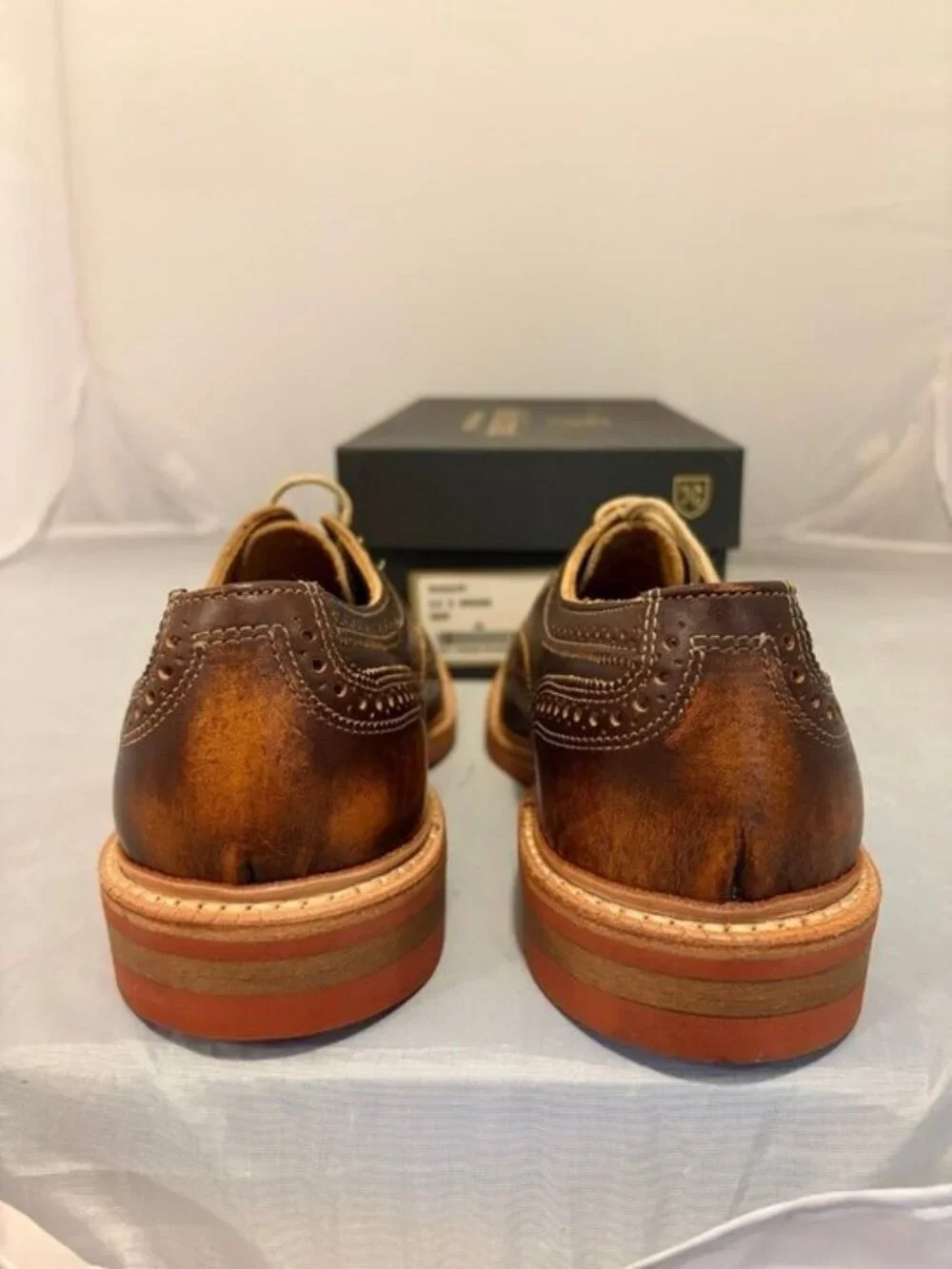 Allen Edmonds Rudolph Brown Leather Oxford Wingtip Mens dress shoe size 9.5 10